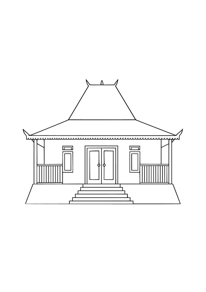 Gambar Mewarnai Rumah Adat Joglo