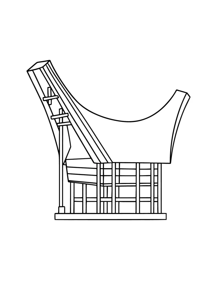 Gambar Mewarnai Rumah Adat Tongkonan