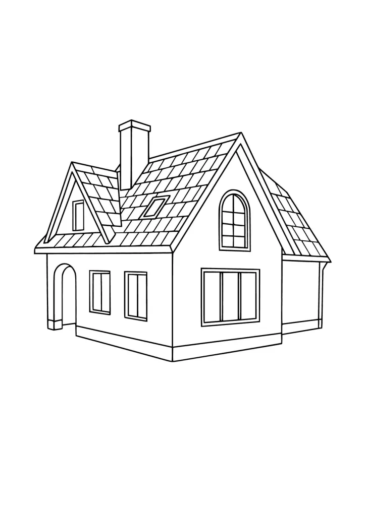 Gambar Mewarnai Rumah Klasik Eropa