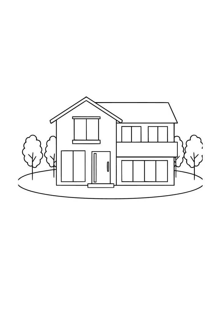 Gambar Mewarnai Rumah Kontemporer