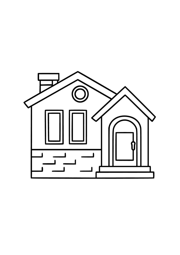 Gambar Mewarnai Rumah Moderen Klasik