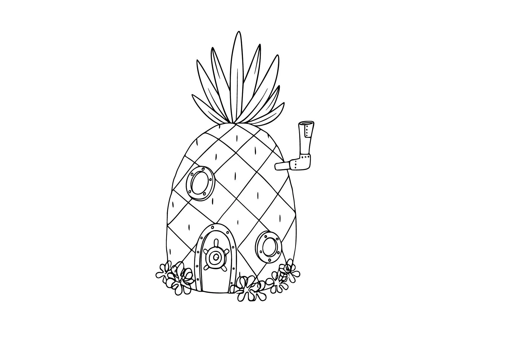 Gambar Mewarnai Rumah Nanas Spongebob