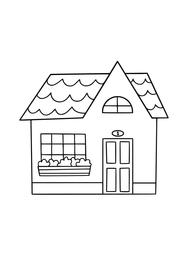 Gambar Mewarnai Rumah Nomor Satu