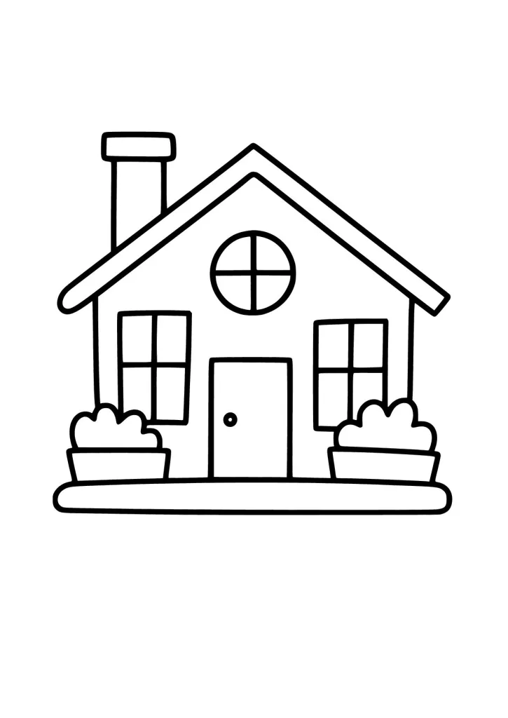 Gambar Mewarnai Rumah Sederhana