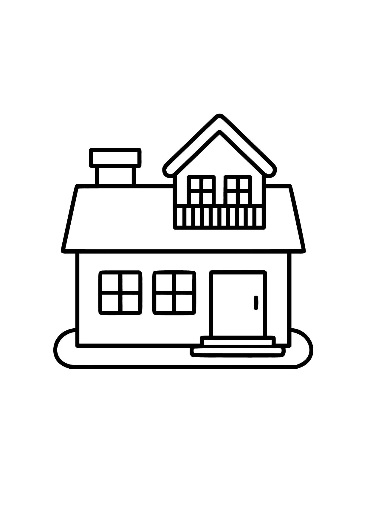 Gambar Mewarnai Rumah dengan Loteng