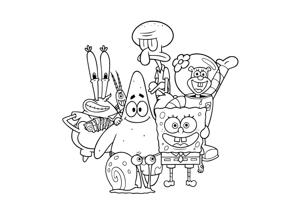 Gambar Mewarnai Sahabat Spongebob