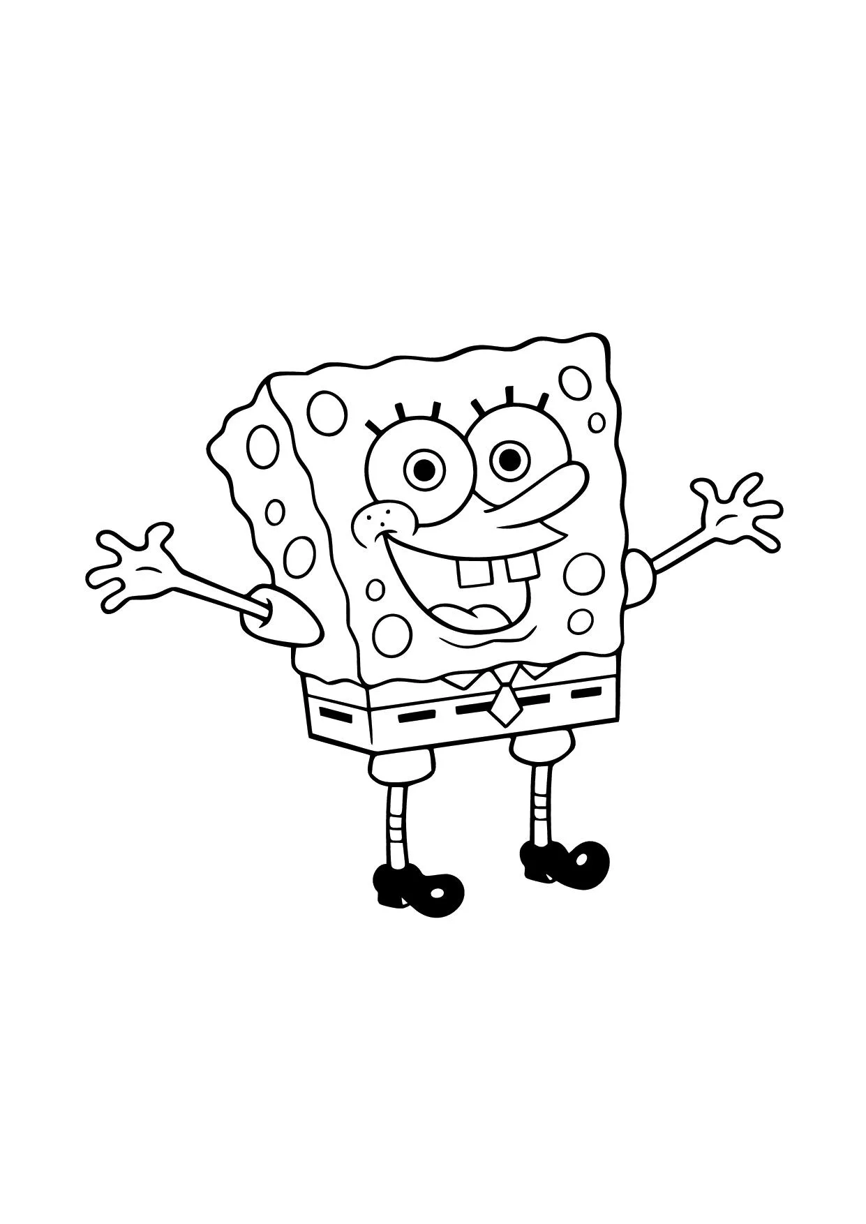 Gambar Mewarnai Spongebob Gembira