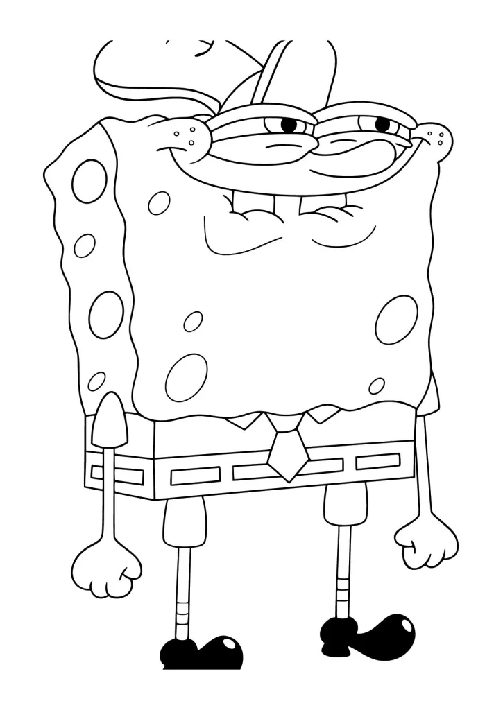 Gambar Mewarnai Spongebob Tertawa Lucu
