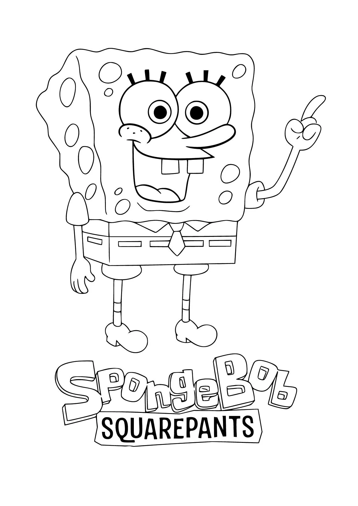 Gambar Mewarnai Spongebob Tertawa
