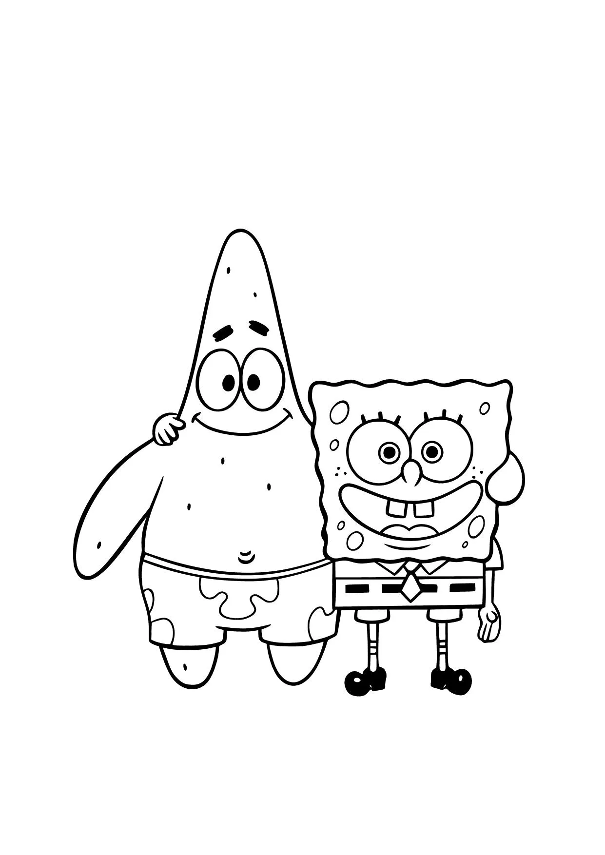 Gambar Mewarnai Spongebob dan Partick