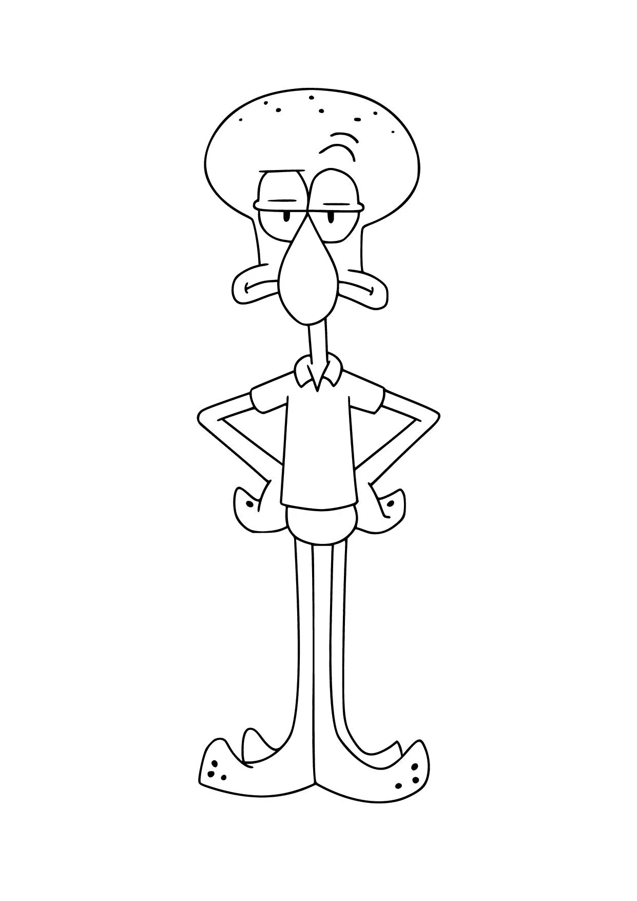 Gambar Mewarnai Squidward Marah