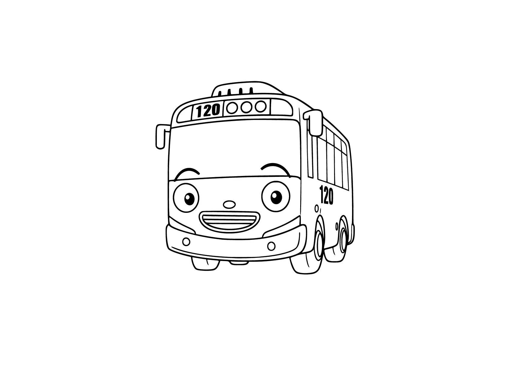 Gambar Mewarnai Tayo si Bus Bernomor 120
