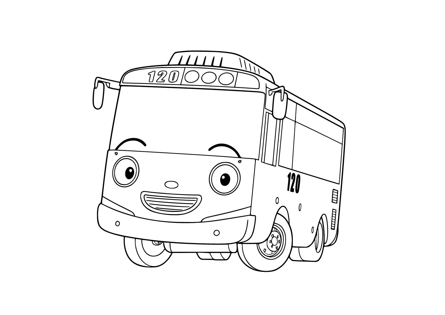 Gambar Mewarnai Tayo si Bus Biru