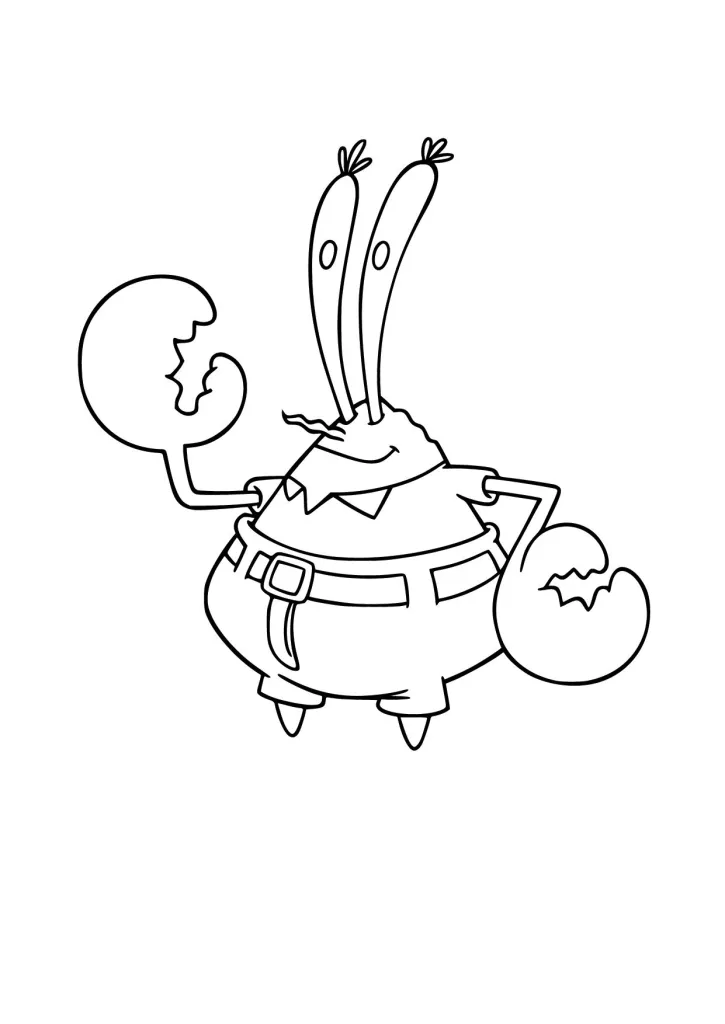 Gambar Mewarnai Tuan Krabs
