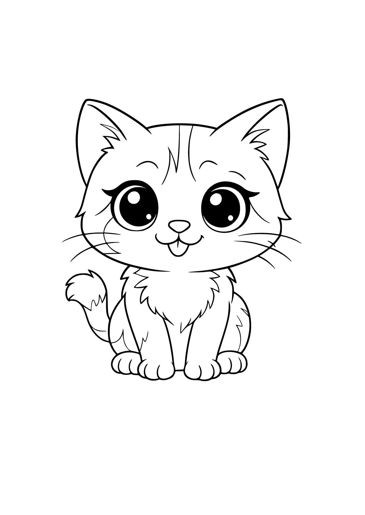 Gambar Mewarnai Anak Kucing Berbulu Halus