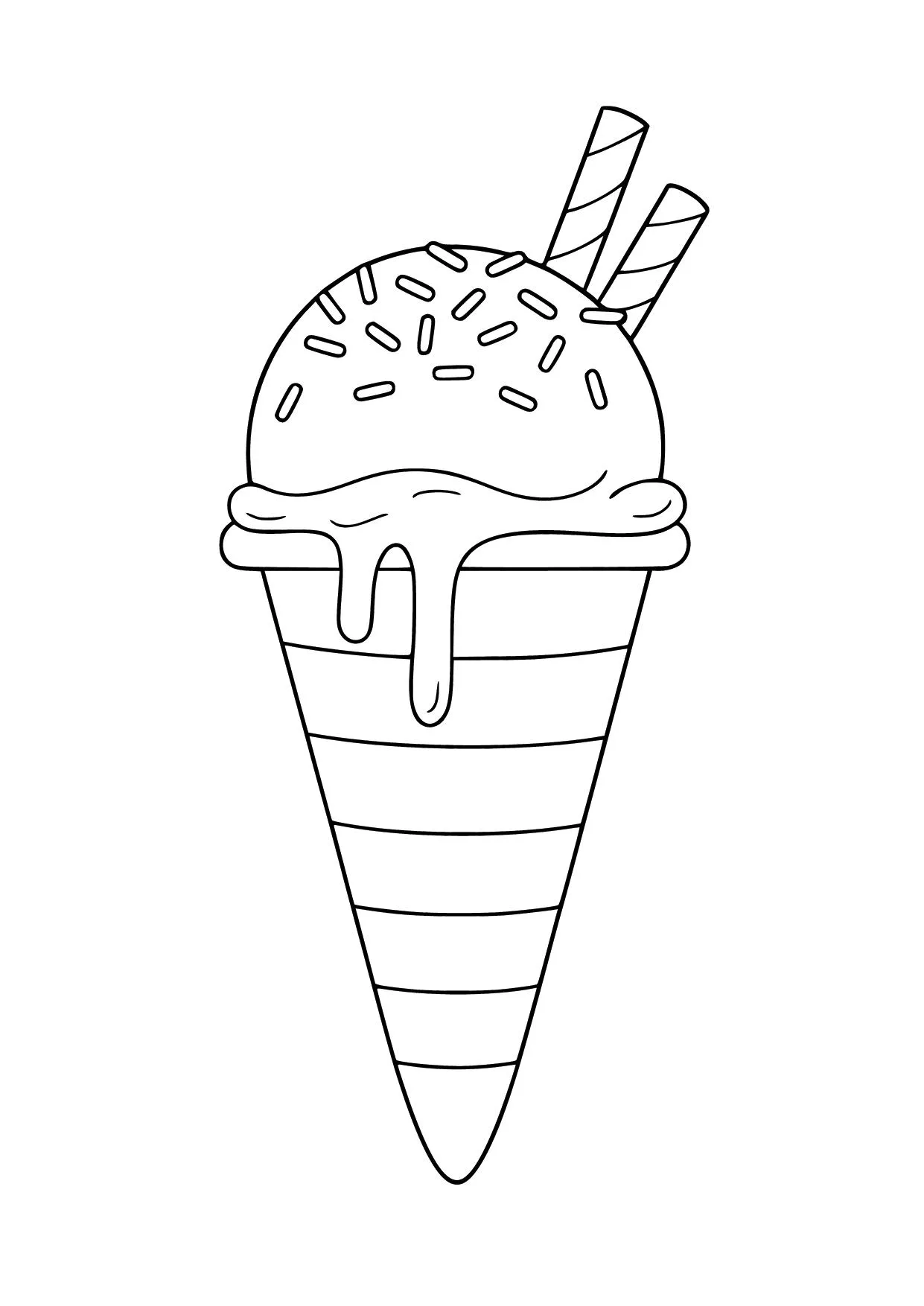 Gambar Mewarnai Es Krim Cone Cokelat