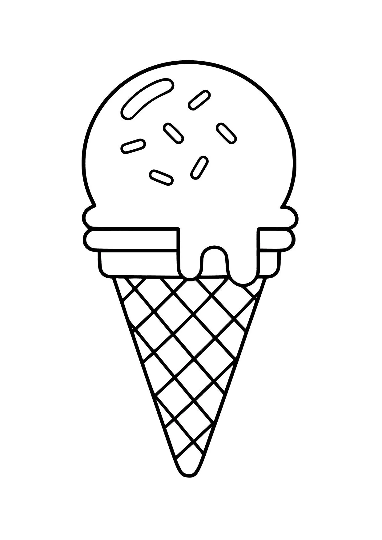 Gambar Mewarnai Es Krim Cone Meleleh