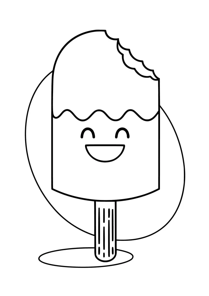 Gambar Mewarnai Es Krim Stik Karakter