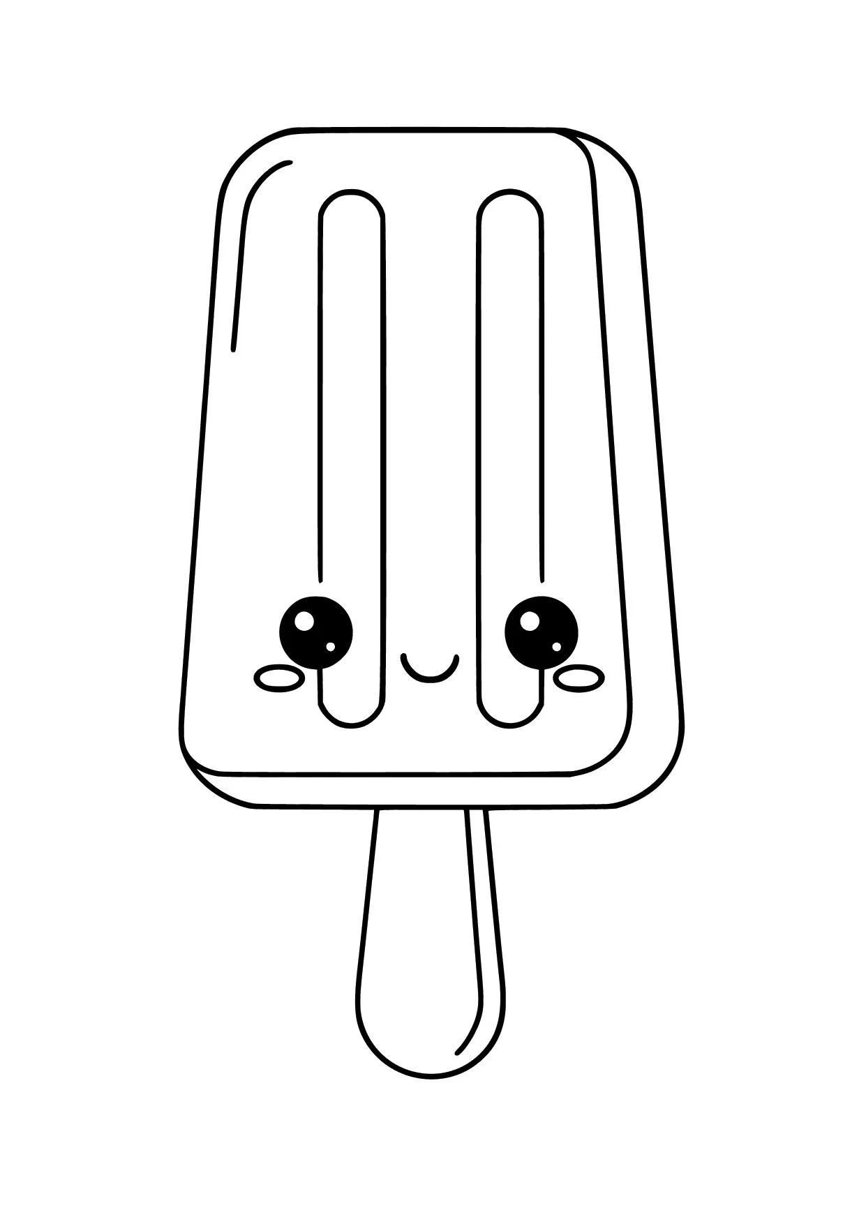 Gambar Mewarnai Es Krim Stik Kawaii
