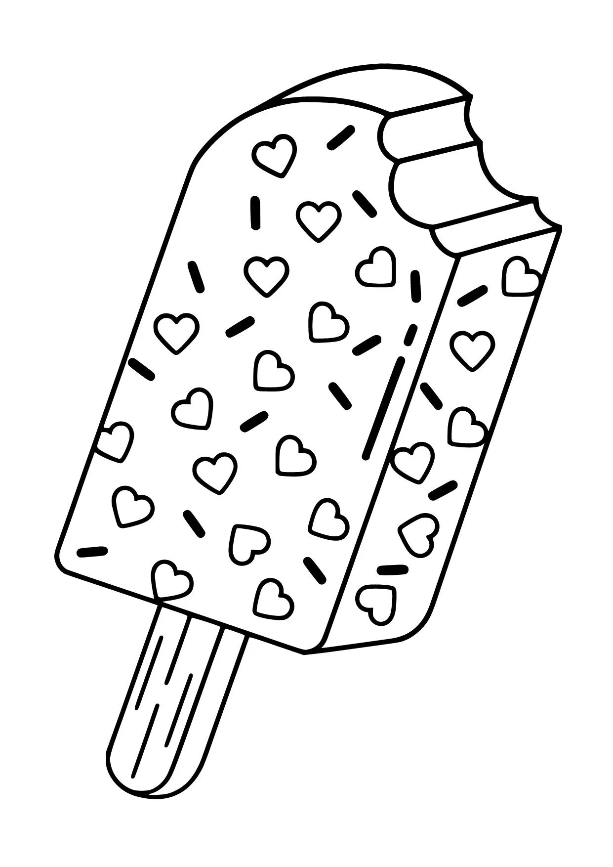 Gambar Mewarnai Es Krim Stik Penuh Cinta