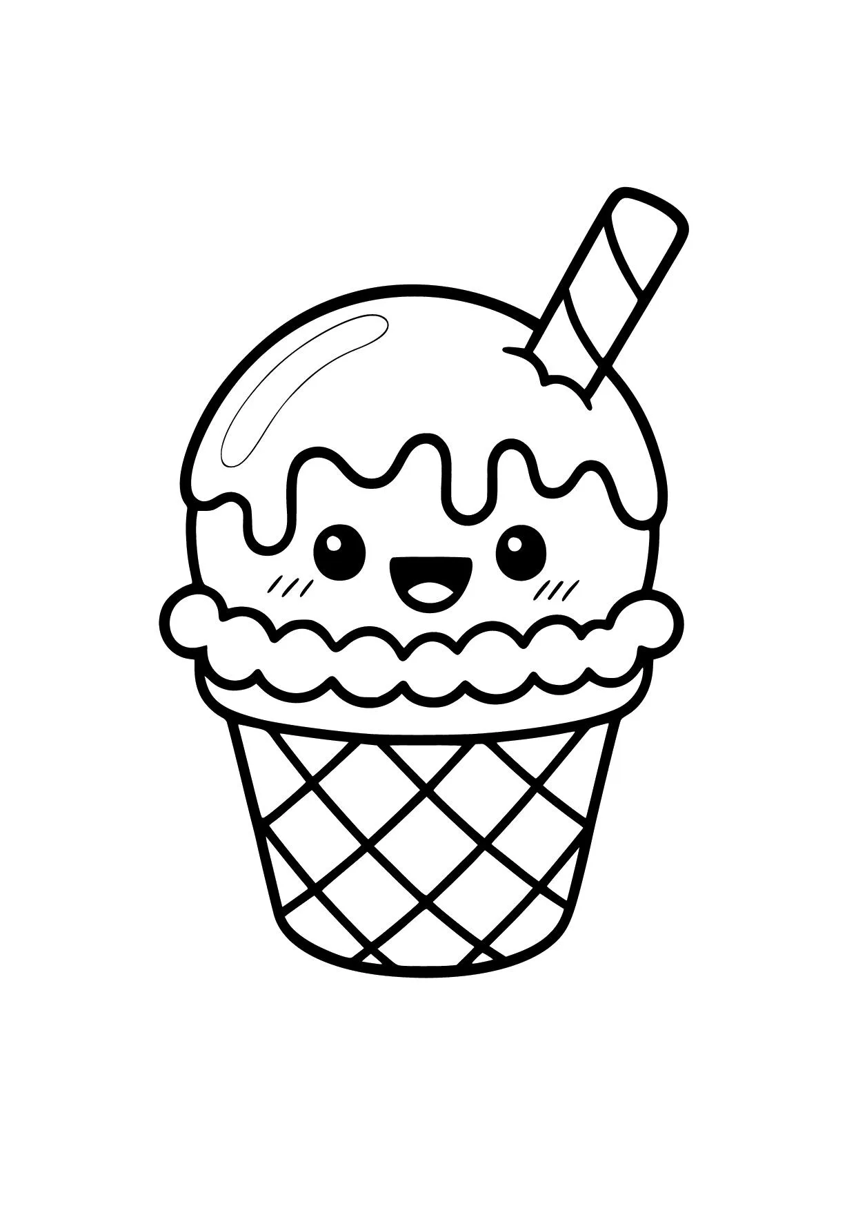 Gambar Mewarnai Es krim Ceria
