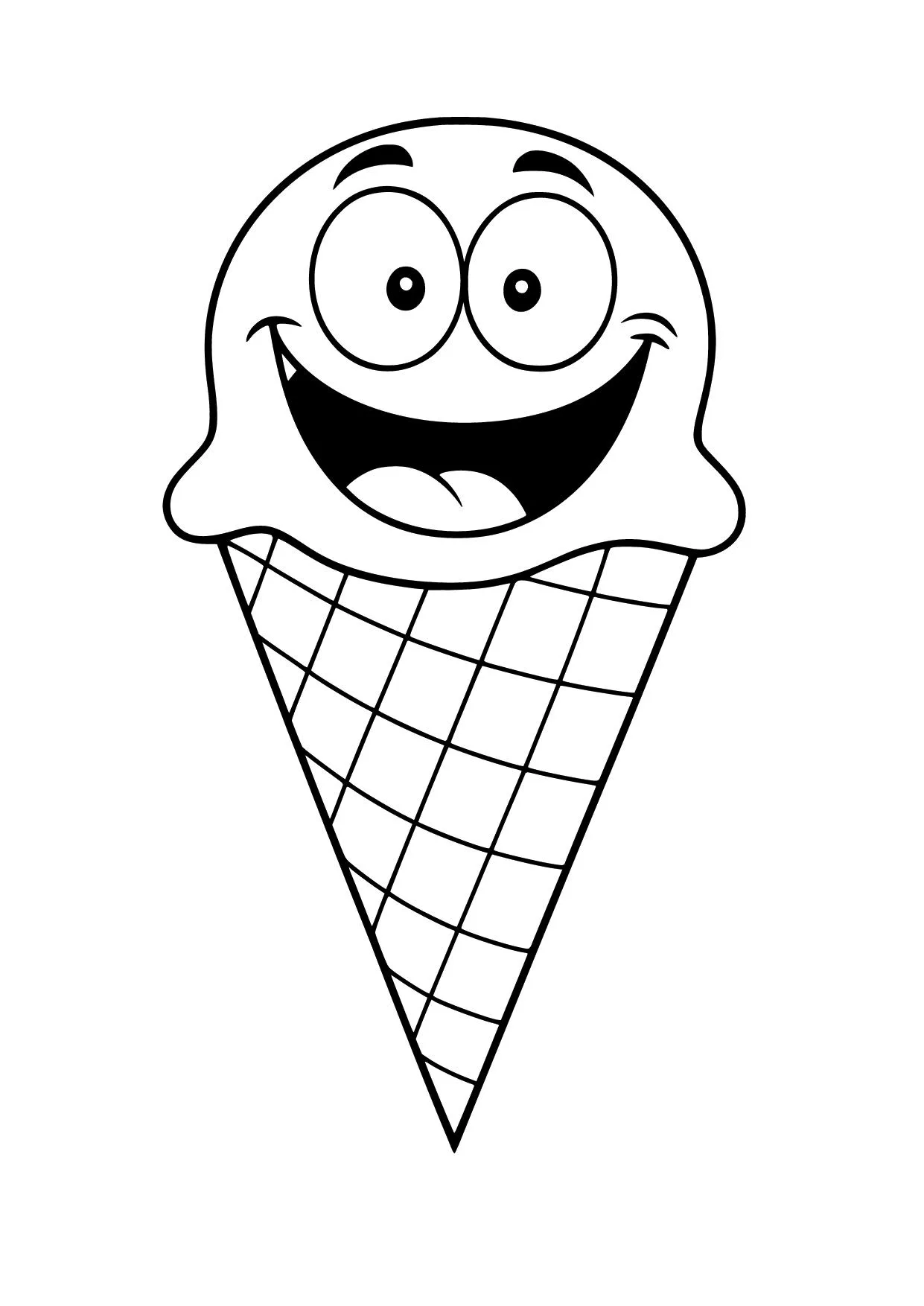 Gambar Mewarnai Karakter Es Krim Ceria