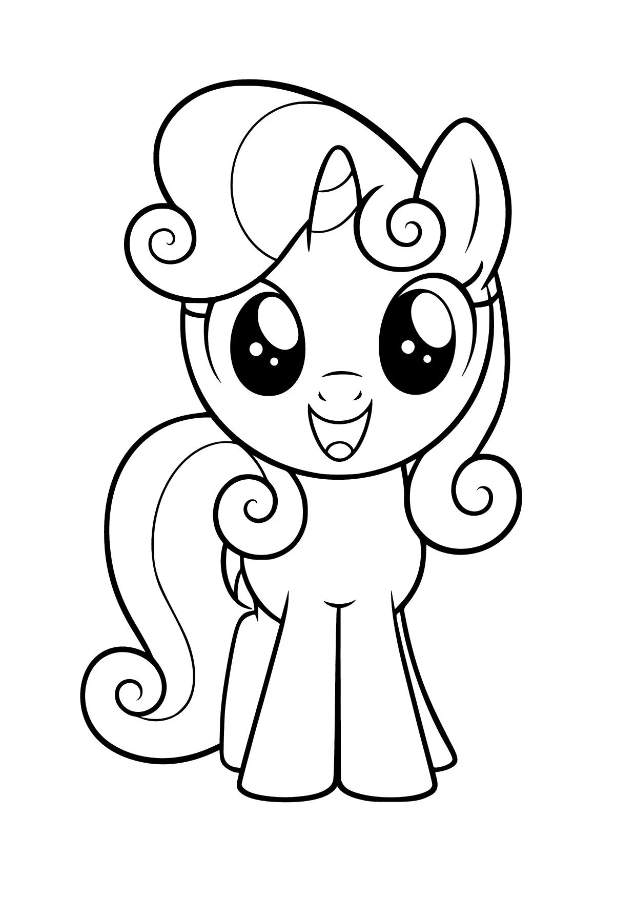 Gambar Mewarnai Kuda Poni Chibi Menggemaskan