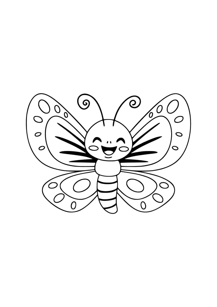 Gambar Mewarnai Kupu-Kupu Bersayap Polkadot