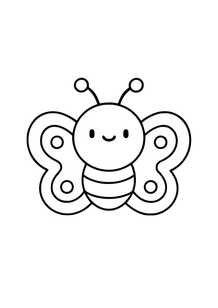 Gambar Mewarnai Kupu-Kupu Gemoy