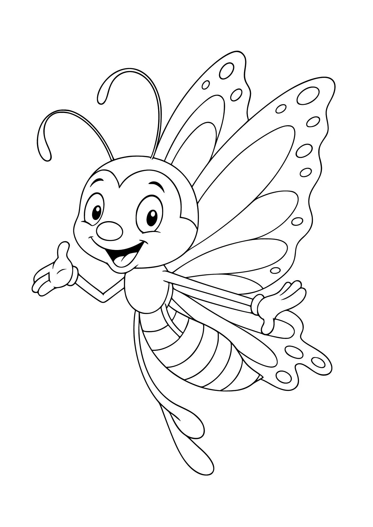 Gambar Mewarnai Kupu-Kupu Terbang