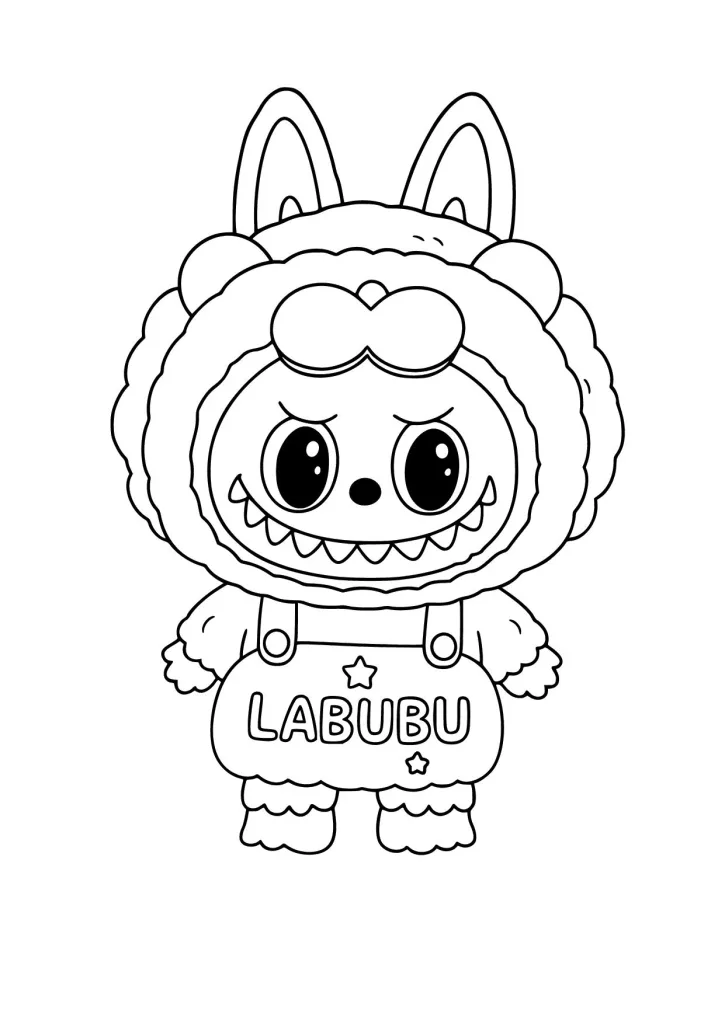 Gambar Mewarnai Labubu Beruang Imut
