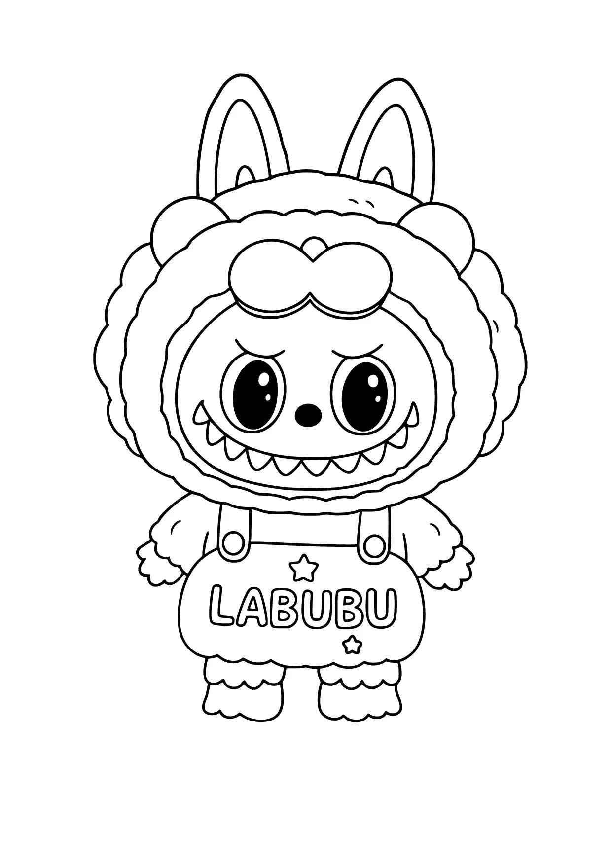Gambar Mewarnai Labubu Beruang Imut
