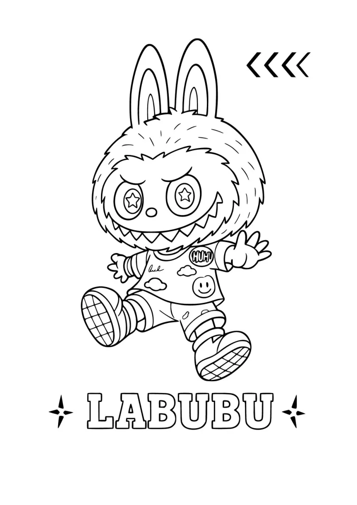 Gambar Mewarnai Labubu Gaya Hip-hop