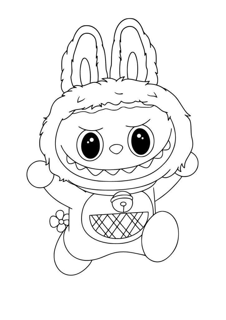 Gambar Mewarnai Labubu Kostum Dorami