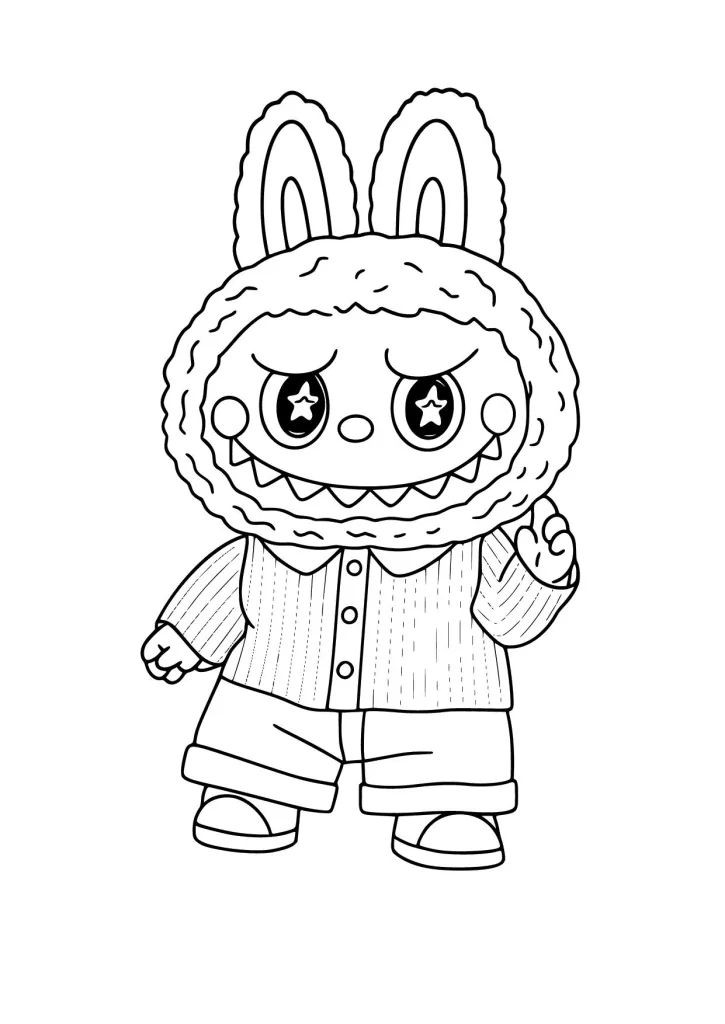 Gambar Mewarnai Labubu Lucu