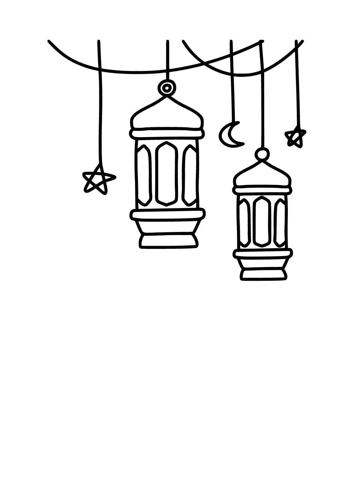 Gambar Mewarnai Lentera Gantung Islami