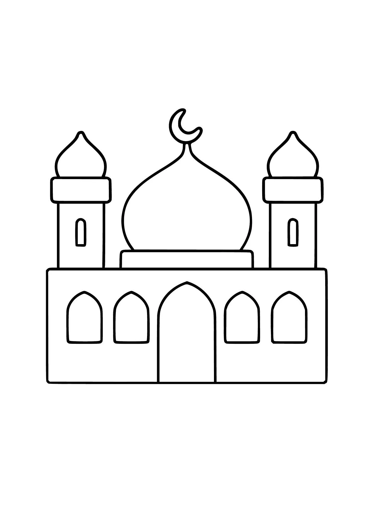 Gambar Mewarnai Masjid Minimalis