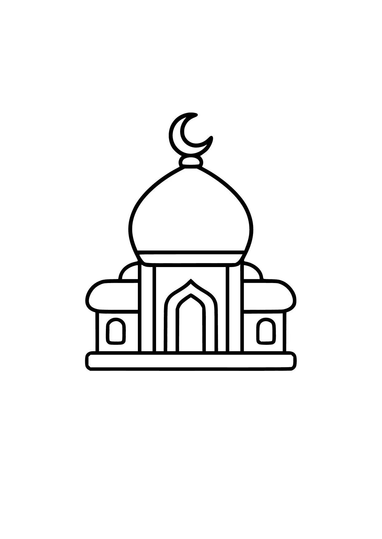 Gambar Mewarnai Masjid Mungil