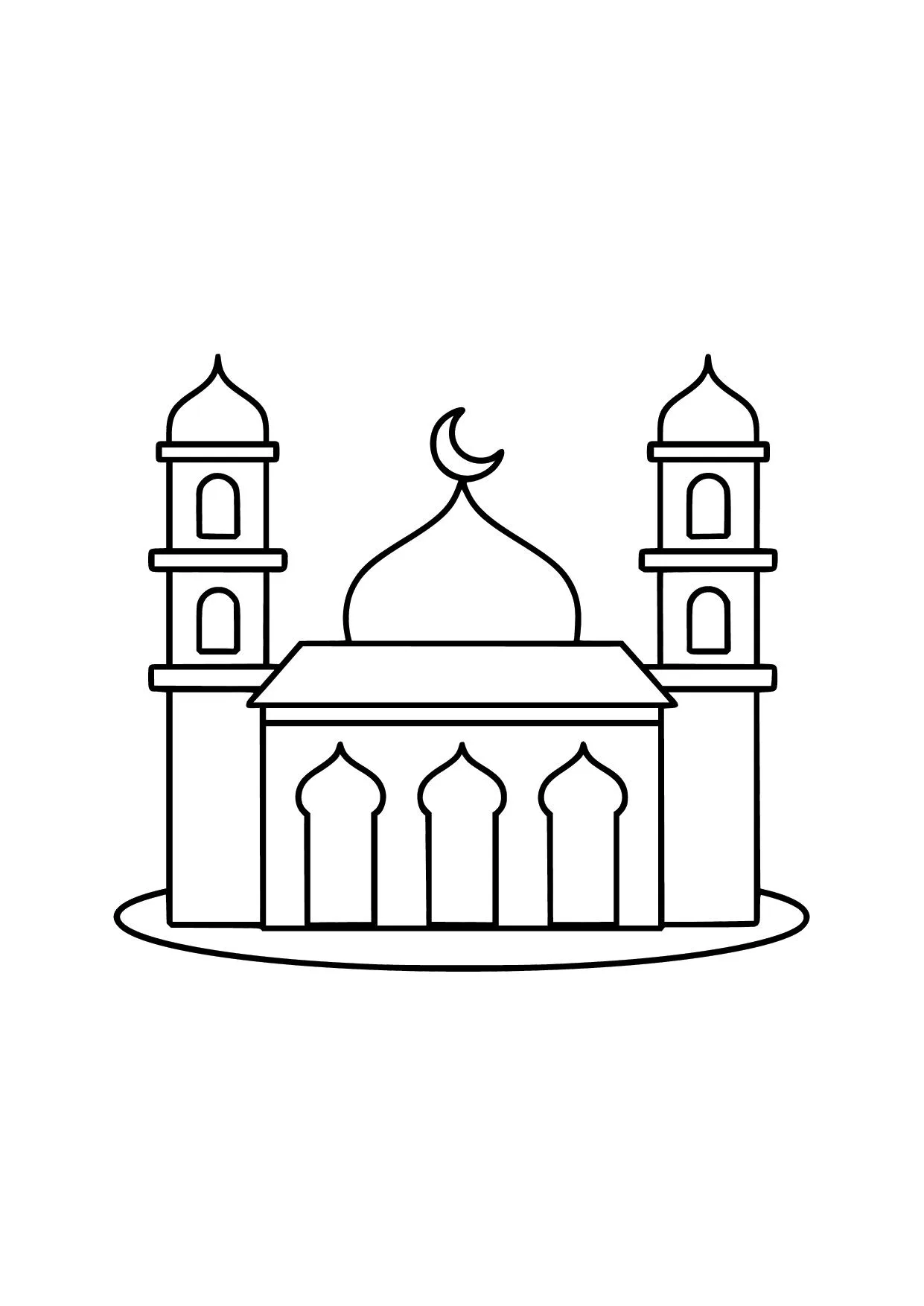 Gambar Mewarnai Masjid Sederhana