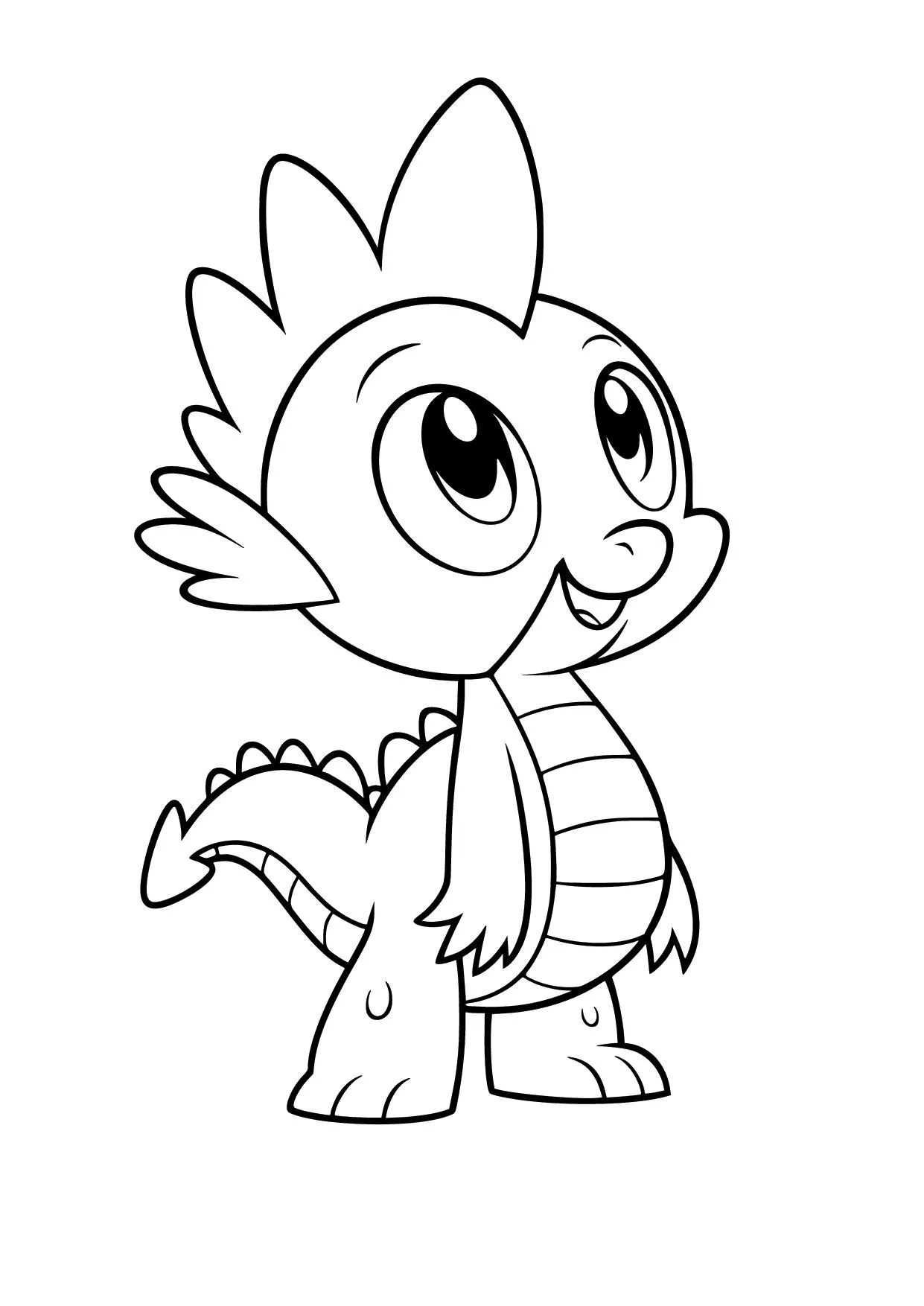 Gambar Mewarnai Spike si Naga Kecil