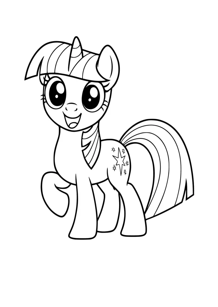 Gambar Mewarnai Twilight Sparkle Ceria