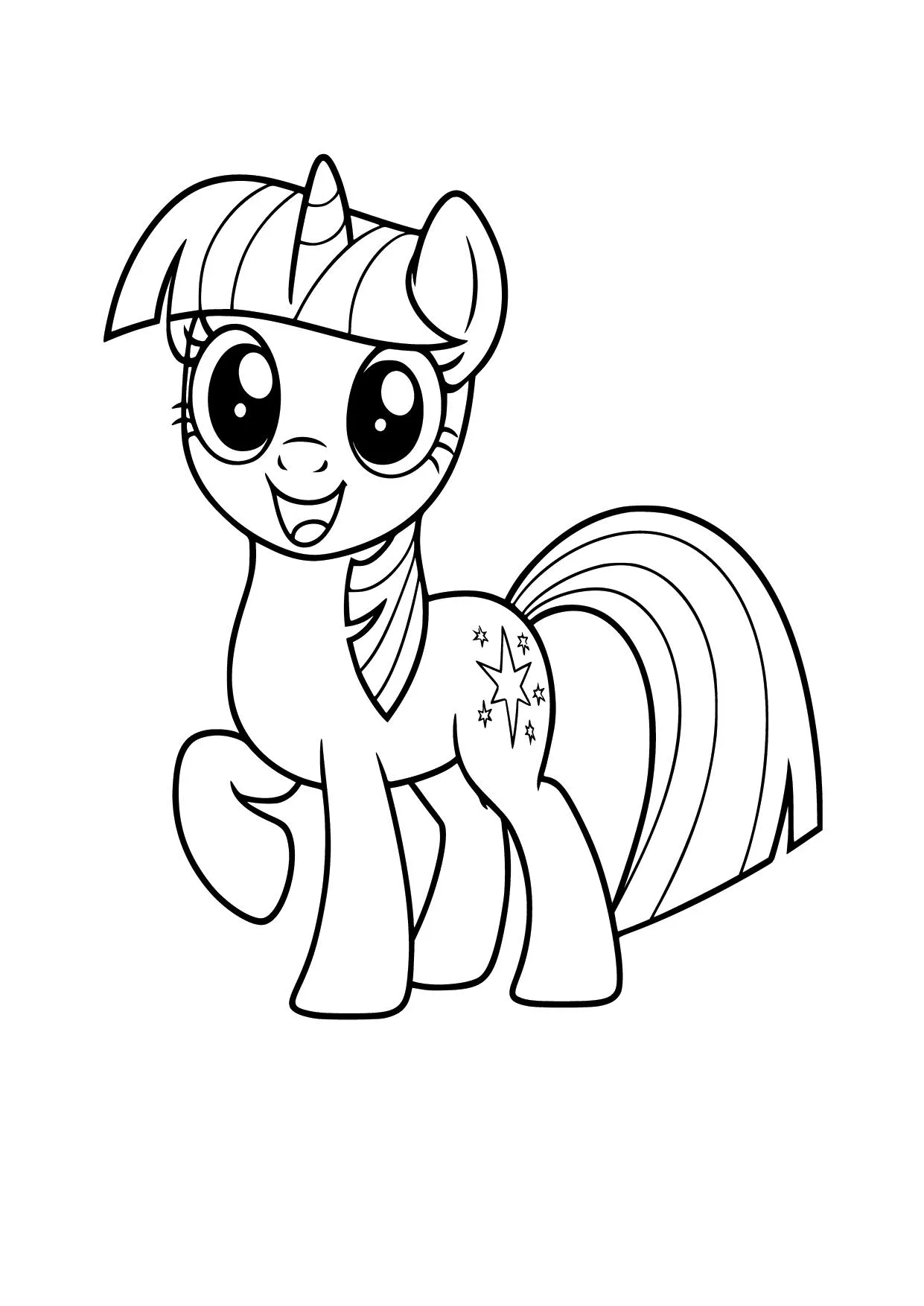 Gambar Mewarnai Twilight Sparkle Ceria