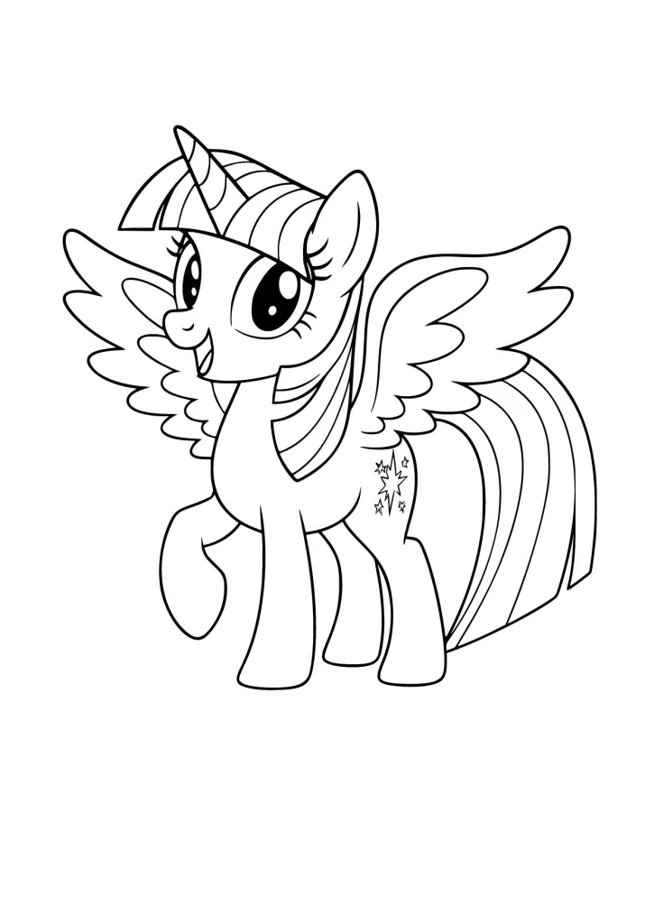 Gambar Mewarnai Twilight Sparkle Menjadi Alicorn