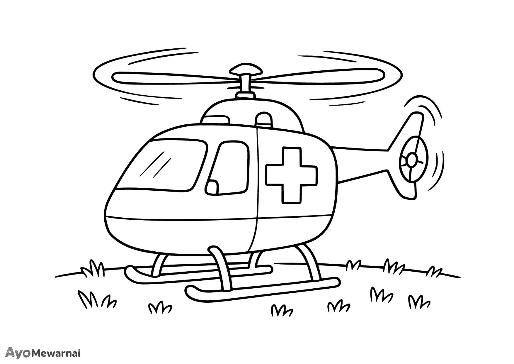 Gambar Mewarnai Ambulan Helikopter