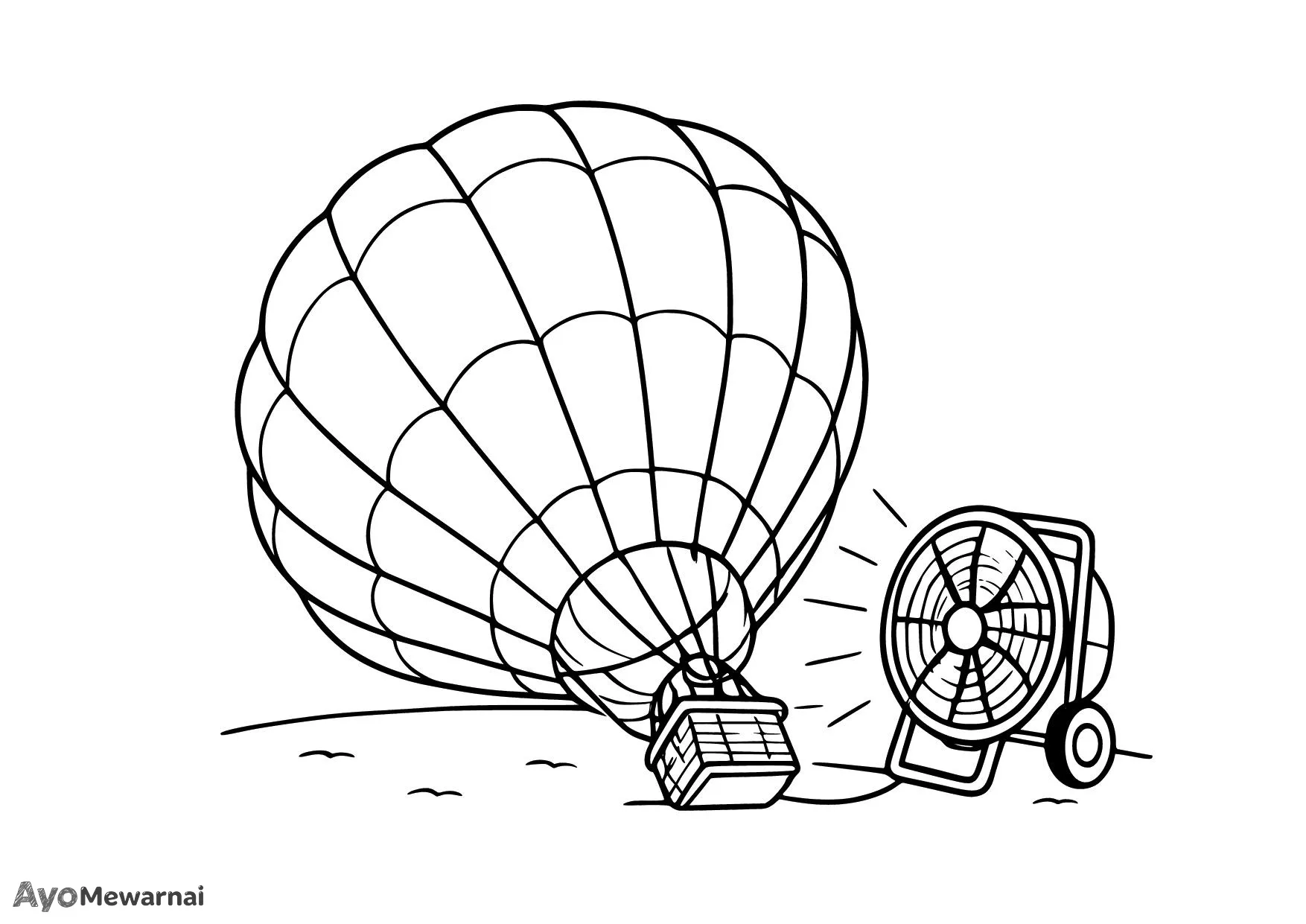 Gambar Mewarnai Balon Udara Mengembang