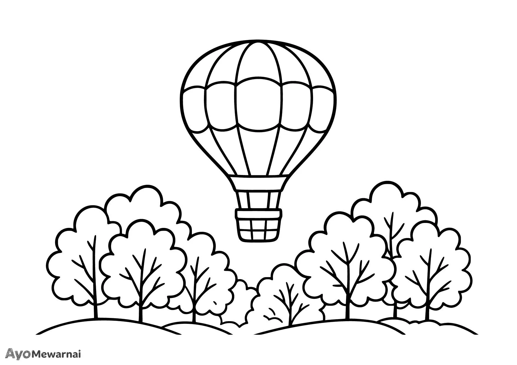 Gambar Mewarnai Balon Udara di Musim Gugur