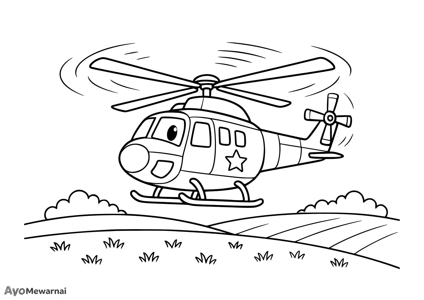 Gambar Mewarnai Helikopter Militer