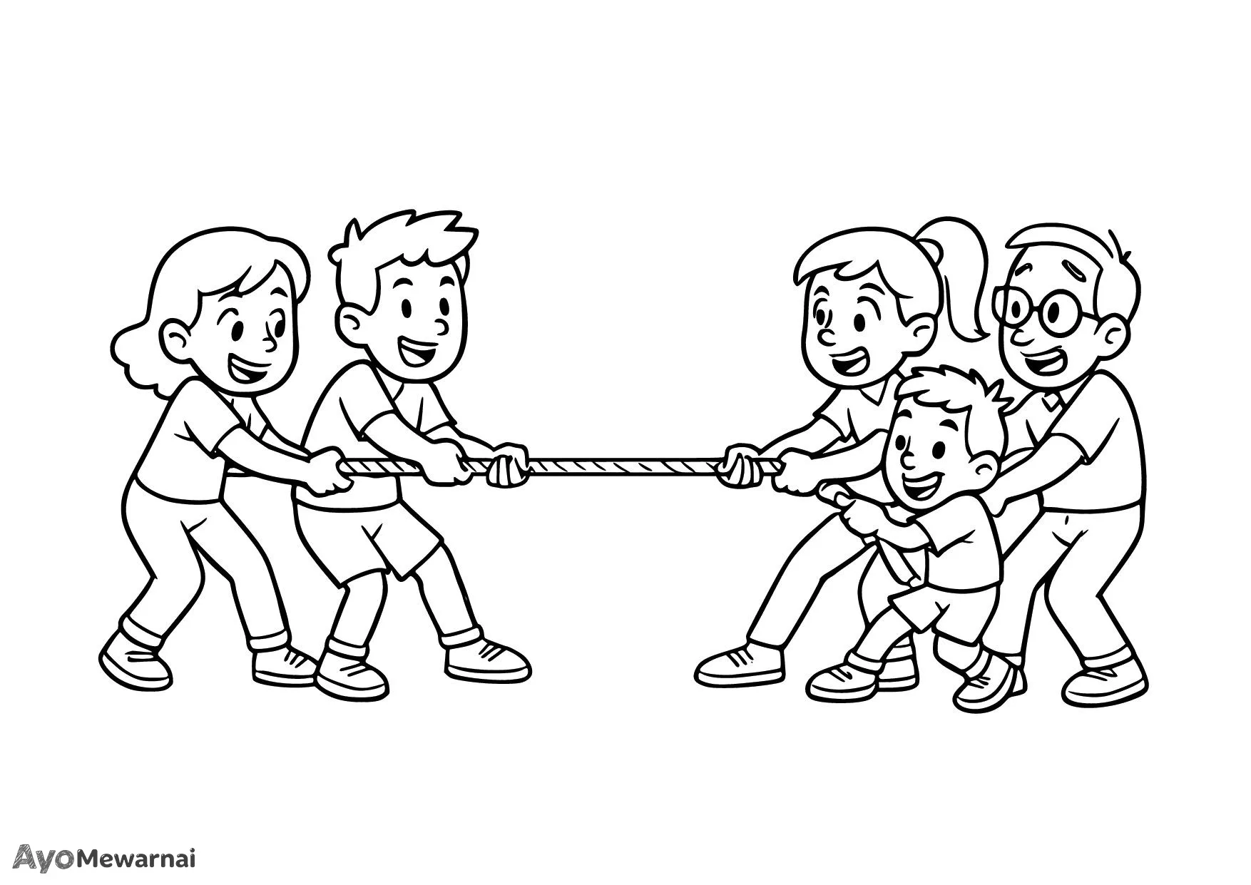 Gambar Mewarnai Lomba Tarik Tambang 17 Agustus