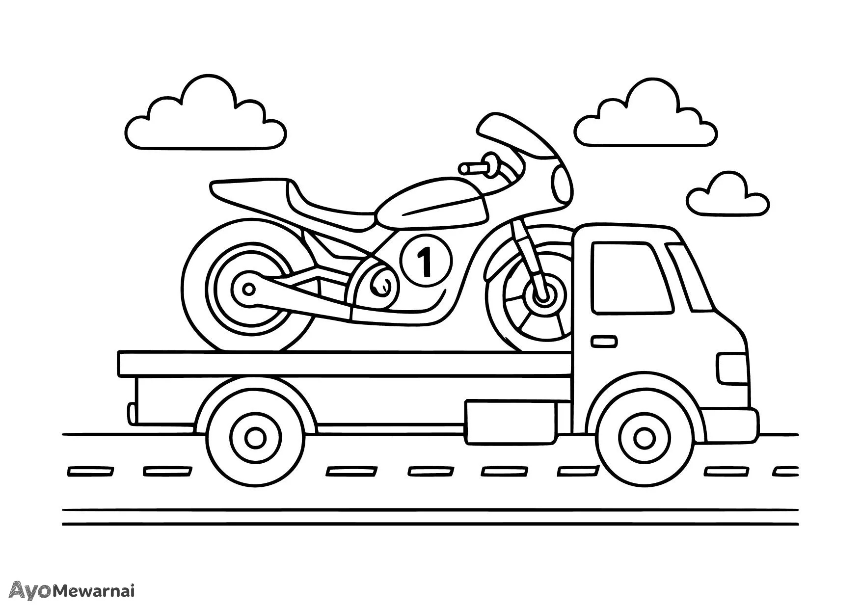 Gambar Mewarnai Motor Drag Menuju Balapan