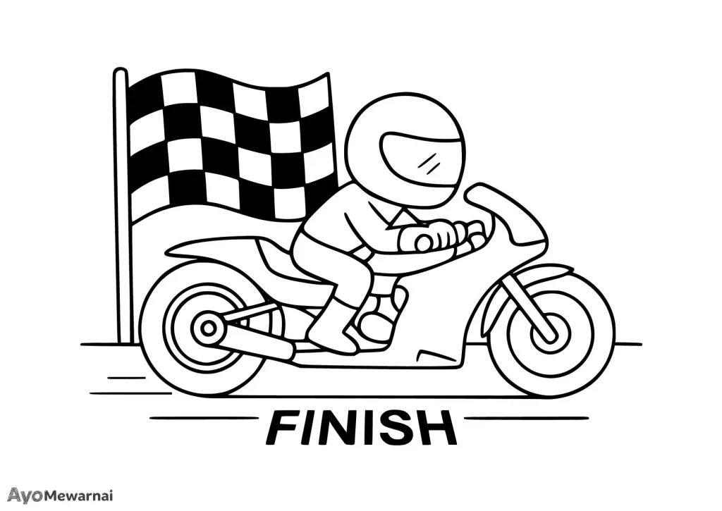 Gambar Mewarnai Motor Drag di Final Balapan